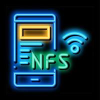 smartphone nfc neon glow icon illustration vector