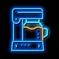 ilustración de icono de resplandor de neón de máquina de café vector