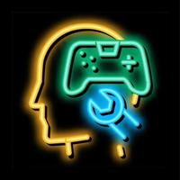 game joystick repair neon glow icon illustration vector