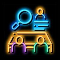 collective interview neon glow icon illustration vector