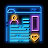 information chart folder about man neon glow icon illustration vector