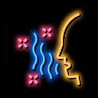 intestinal infection transmitted by airborne droplets neon glow icon illustration vector