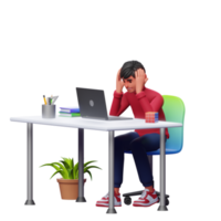 activité de travail des hommes, illustration 3d fond transparent png