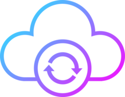 Cloud icon in gradient colors. Server signs illustration. png