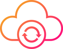 Cloud icon in gradient colors. Server signs illustration. png