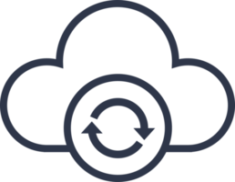 ícone de nuvem em cores pretas. ilustração de sinais de servidor. png
