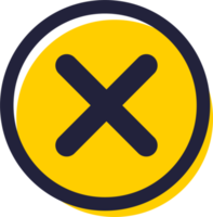 Cross mark symbol in flat design style. Cross mark signs button. png