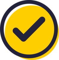 símbolo de marca de verificación en estilo de diseño plano. botón de signos de marca de verificación. png