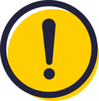 point d'exclamation de couleur jaune. illustration de signes d'attention. png