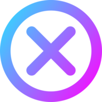 Cross mark symbol in gradient colors. Cross mark signs button. png