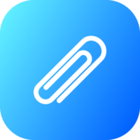 Paper clip icon in square gradient colors. Attachement signs illustration. png