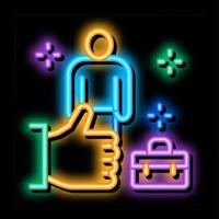 job approval person neon glow icon illustration vector