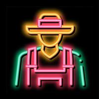 farmer profession neon glow icon illustration vector