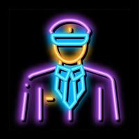 pilot profession neon glow icon illustration vector