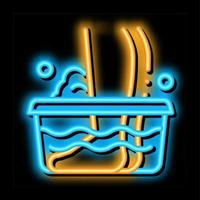 feet washing neon glow icon illustration vector