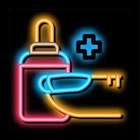 nail treatment liquid neon glow icon illustration vector