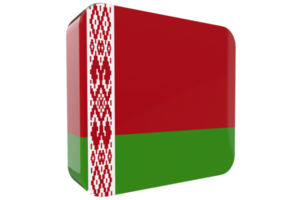 Belarus 3d Flag Icon on PNG Background