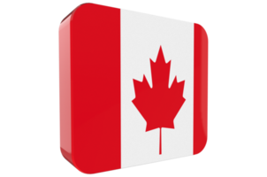 ícone da bandeira 3d do canadá em fundo png