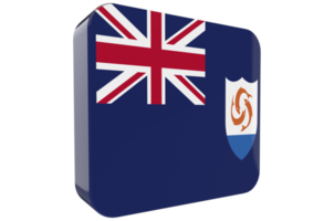 Anguilla 3d Flag Icon on PNG Background