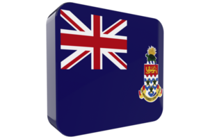 ícone da bandeira 3d das ilhas cayman em fundo png