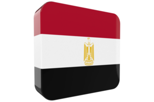 Egypt 3d Flag Icon on PNG Background