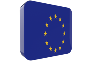 ícone da bandeira 3d da união europeia em png background