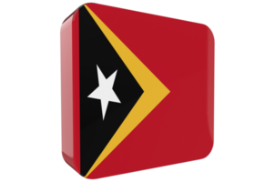 Timor Oriental, icono de bandera 3d sobre fondo png