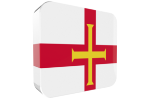 Guernsey 3d Flag Icon on PNG Background