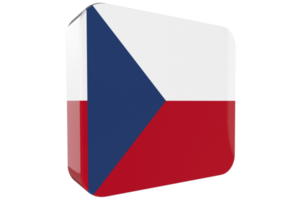 Czech Republic 3d Flag Icon on PNG Background