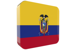 Ecuador 3d Flag Icon on PNG Background
