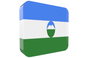 kabardino balkaria ícone de bandeira 3d em fundo png