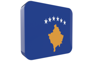 Kosovo 3d Flag Icon on PNG Background