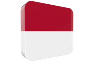 Indonesia 3d Flag Icon on PNG Background