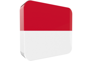 Monaco 3d Flag Icon on PNG Background
