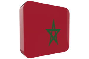 Morocco 3d Flag Icon on PNG Background