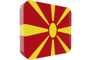 Macedonia 3d Flag Icon on PNG Background