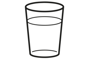 water glass icon on transparent background png