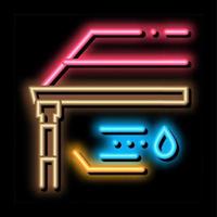 roof gutter system neon glow icon illustration vector