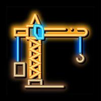 crane construction neon glow icon illustration vector