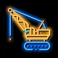 crane transport neon glow icon illustration vector