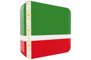 Chechen Republic 3d Flag Icon on PNG Background