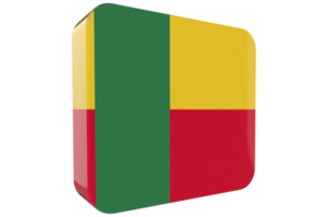 Benin 3d Flag Icon on PNG Background