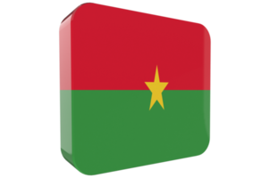 Burkina Faso 3d Flag Icon on PNG Background