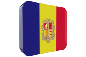 Andorra 3d Flag Icon on PNG Background