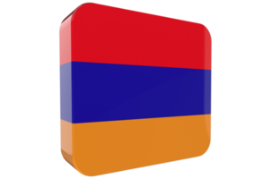 Armenia 3d Flag Icon on PNG Background