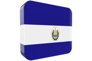 El Salvador, 3d Flag Icon on PNG Background