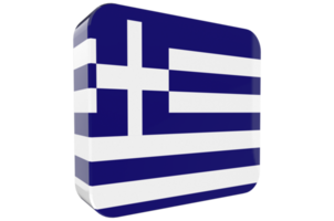 grecia, icono de bandera 3d sobre fondo png