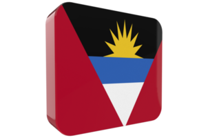 Antigua and Barbuda 3d Flag Icon on PNG Background
