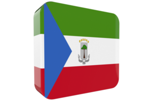 Equatorial Guinea 3d Flag Icon on PNG Background