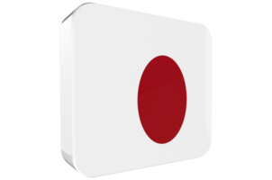 Japan 3d Flag Icon on PNG Background